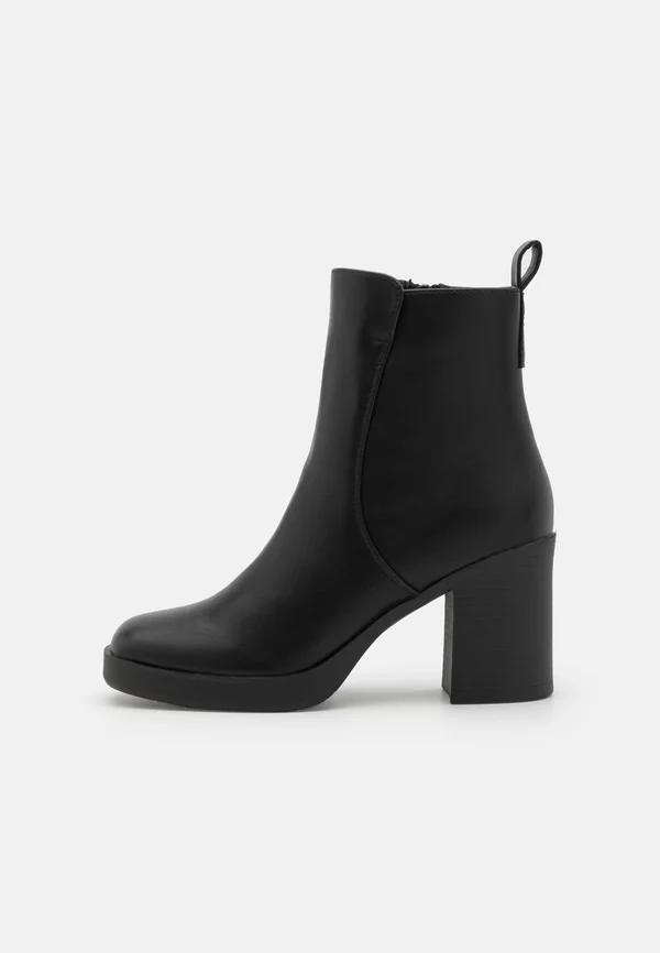 High heeled ankle boots - black
