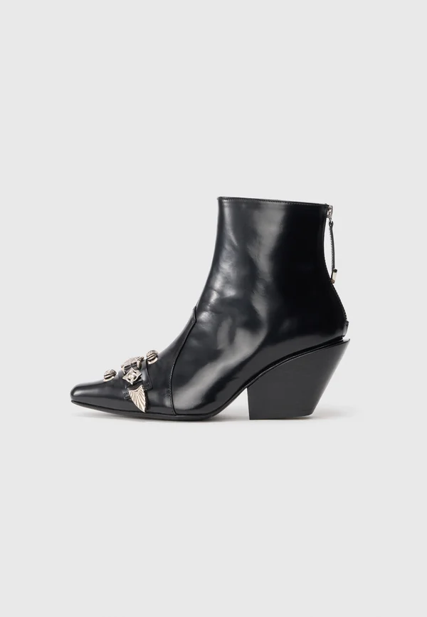 High heeled ankle boots - black