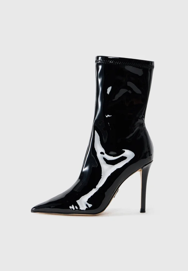 High heeled ankle boots - black