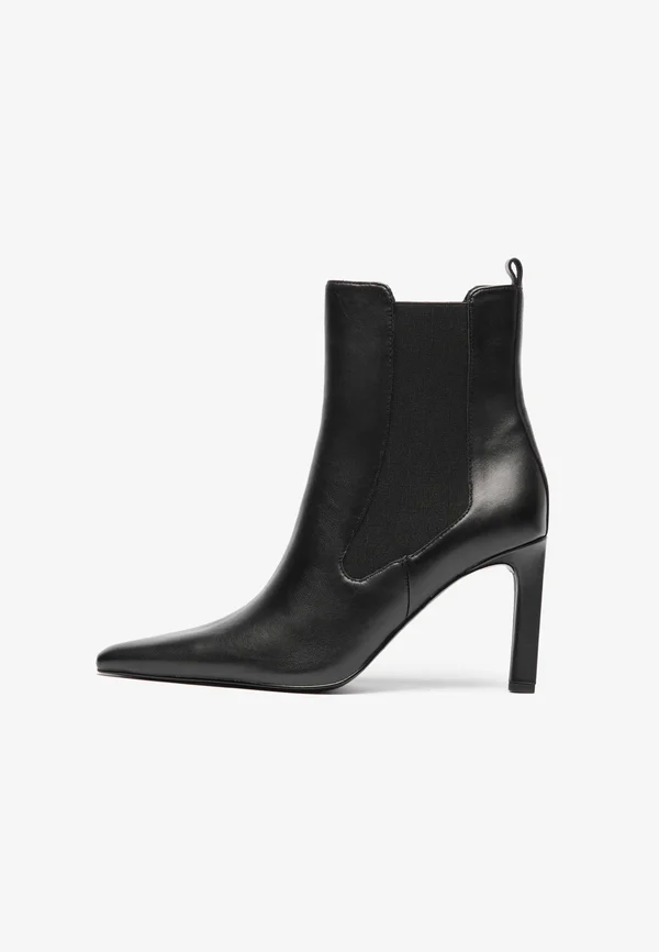 High heeled ankle boots - black