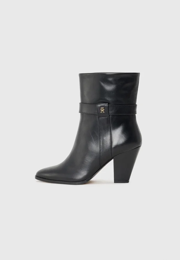 High heeled ankle boots - black