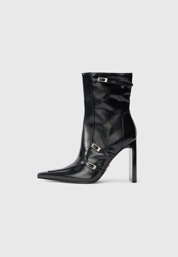 High heeled ankle boots - black