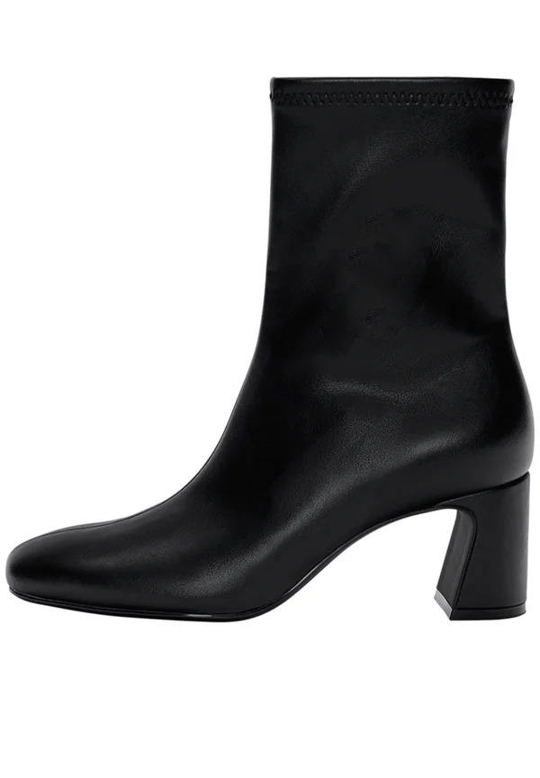High heeled ankle boots - black