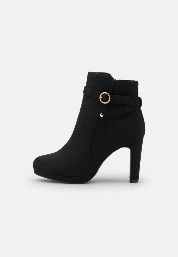 High heeled ankle boots - black