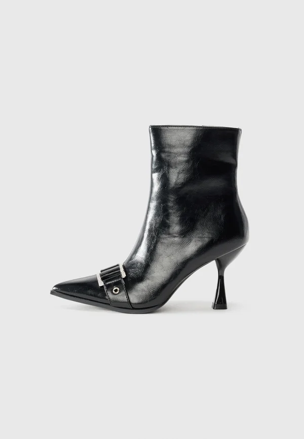 High heeled ankle boots - black