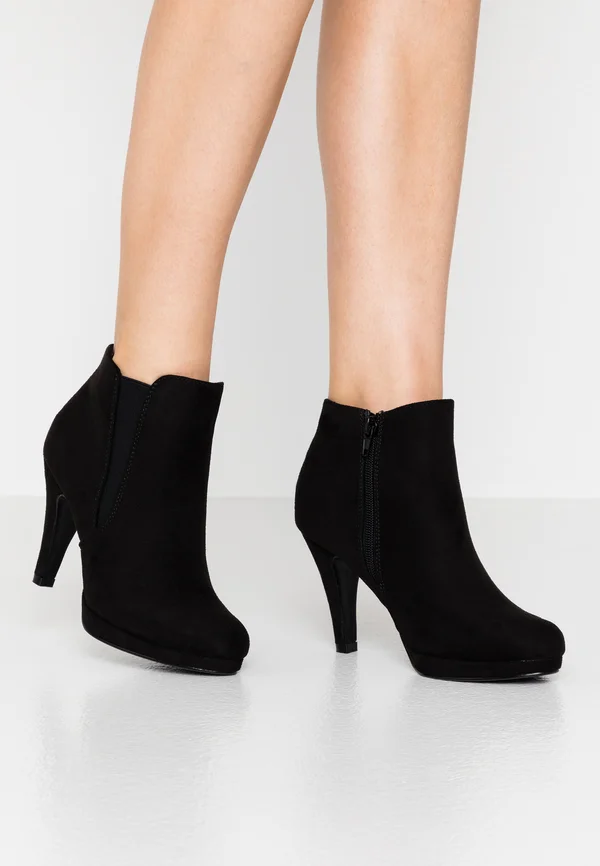 High heeled ankle boots - black