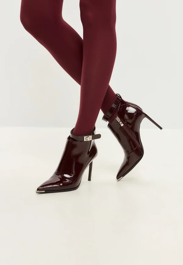 High heeled ankle boots - bordo
