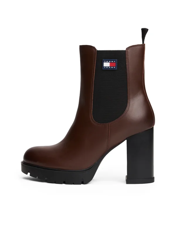 High heeled ankle boots - dark mocha