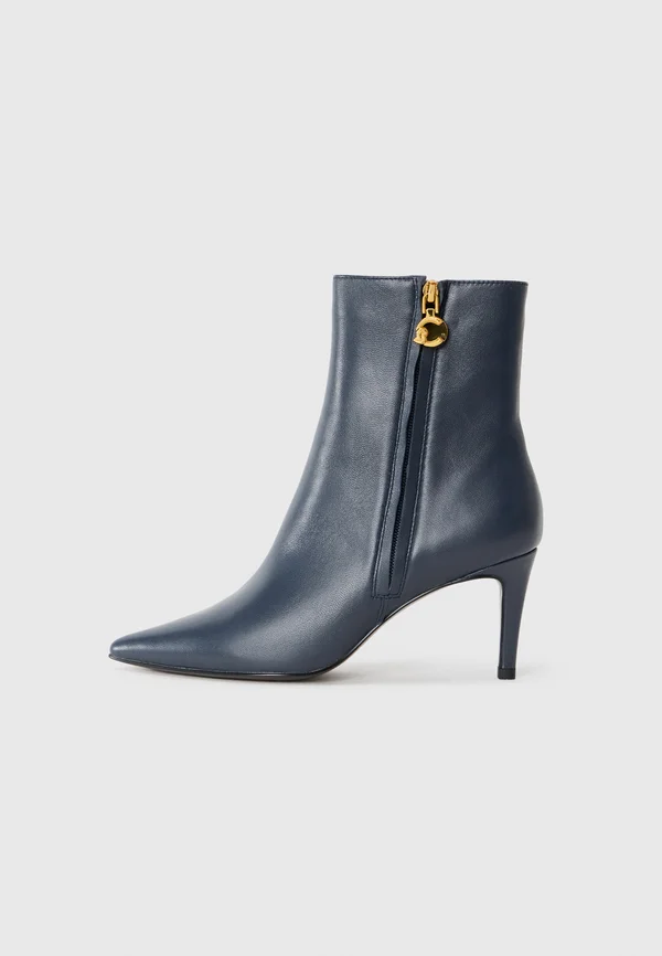 High heeled ankle boots - midnight blue