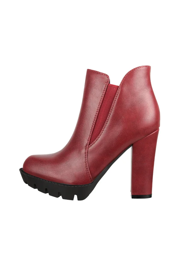 High heeled ankle boots - rot