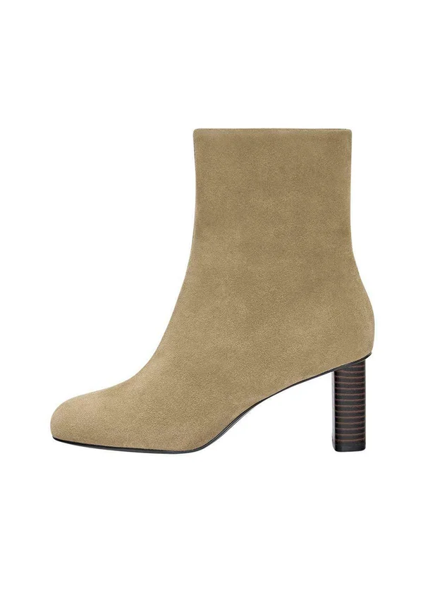 High heeled ankle boots - sand