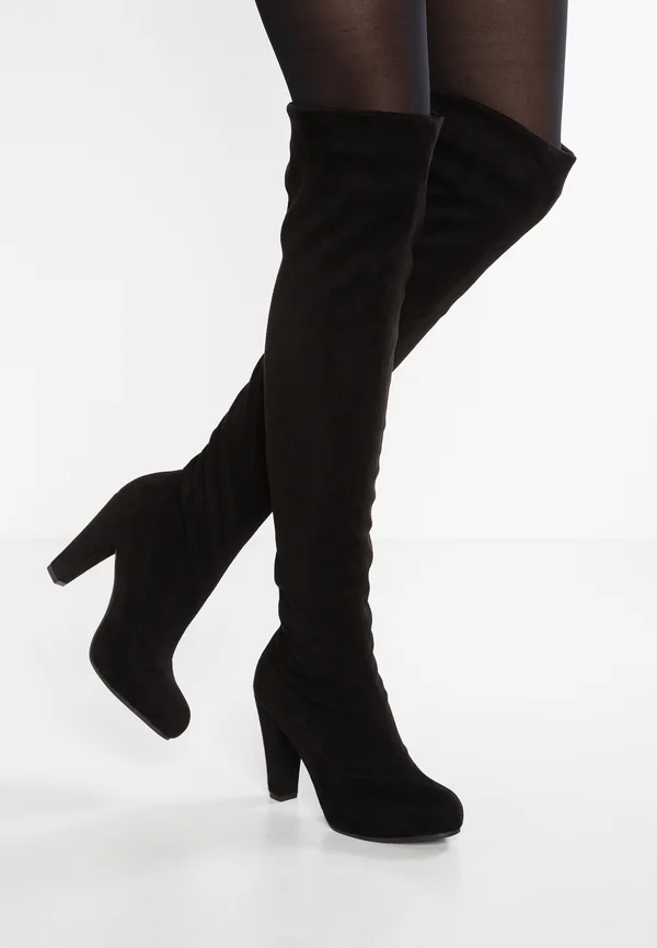 High heeled boots - black