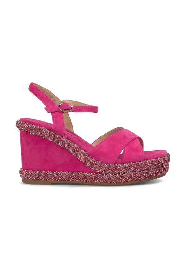 High heeled sandals - fucsia jaspeado