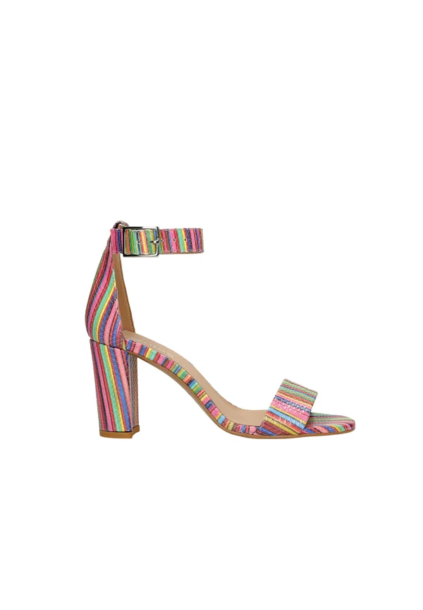 High heeled sandals - multicolored