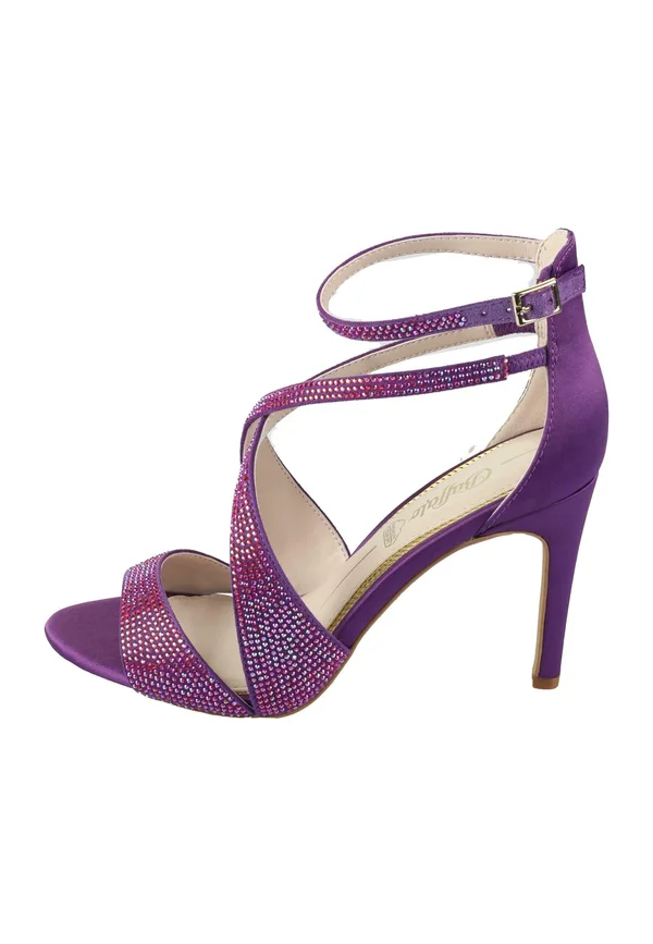 High heeled sandals - purple multi