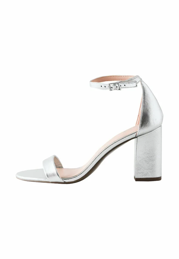 High heeled sandals - silver-coloured