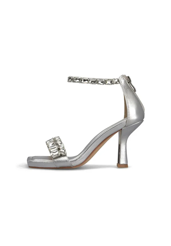 High heeled sandals - silver