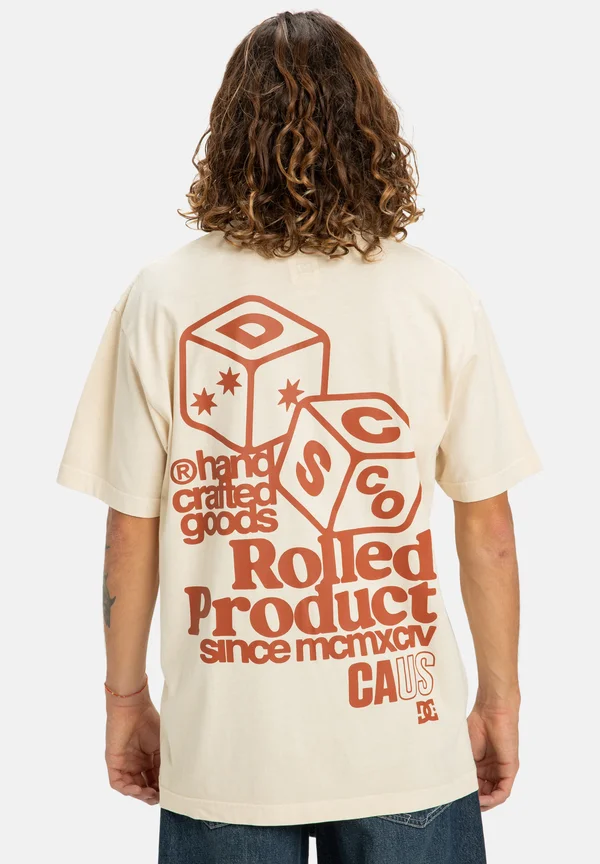 HIGH ROLLIN - Print T-shirt - oatmeal
