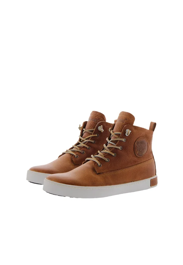 High-top trainers - cognac