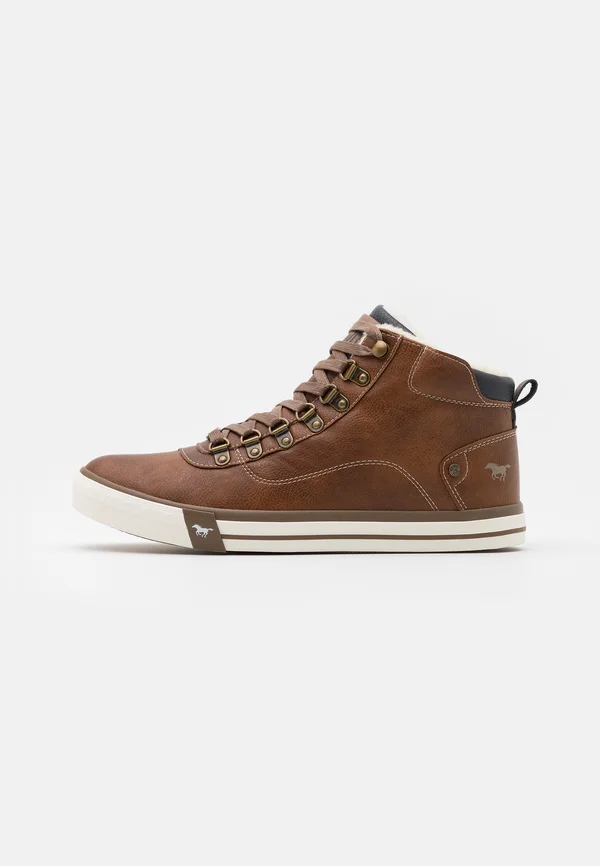 High-top trainers - cognac
