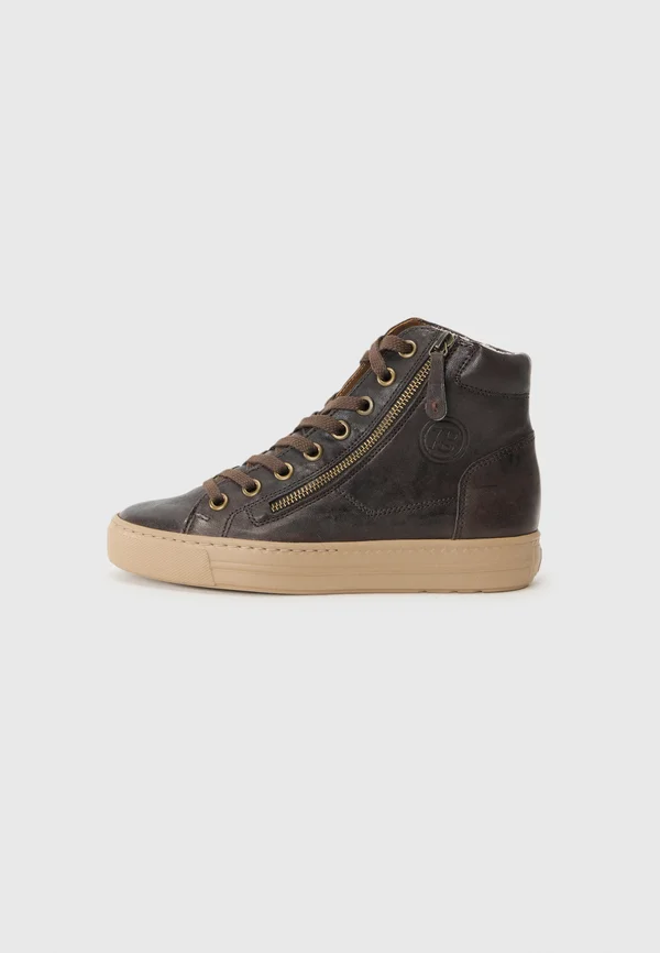 High-top trainers - dark brown