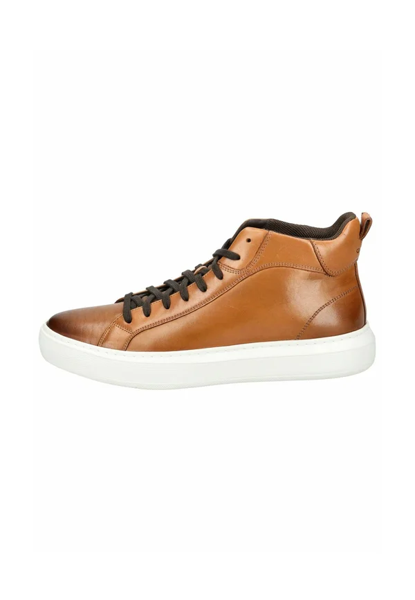 High-top trainers - light brown