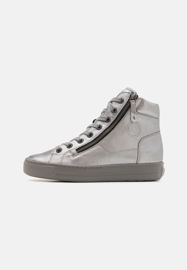 High-top trainers -  metallic clay
