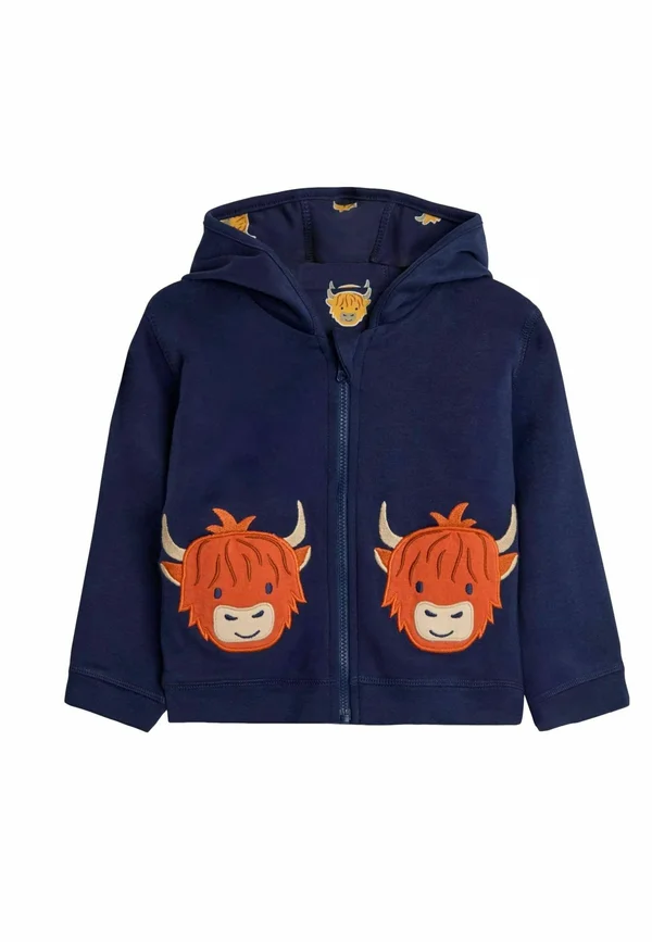 HIGHLAND COW APPLIQUE REVERSIBLE - REGULAR FIT - Zip-up sweatshirt - navy