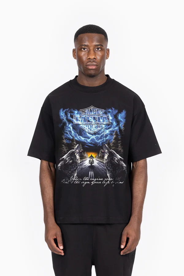 HIGHWAY UNISEX - Print T-shirt - black