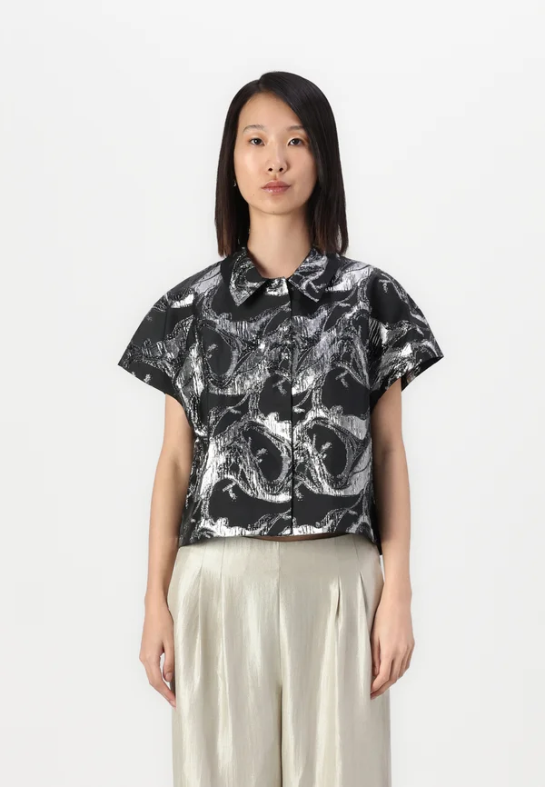 HIKA VEST - Button-down blouse - black