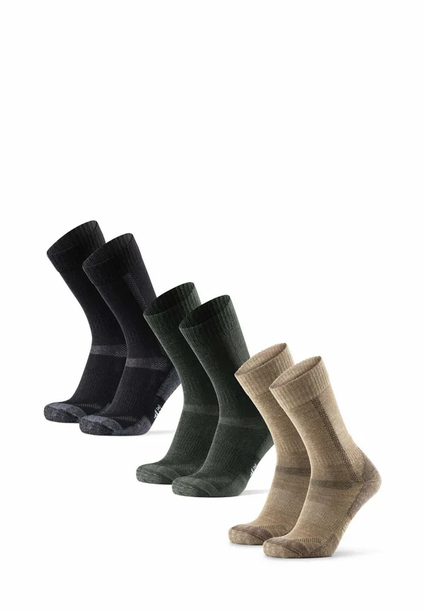 HIKING 3-PACK - Sports socks - beige/green/black