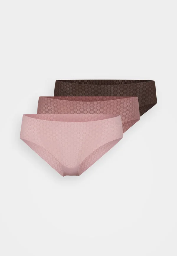 HIPSTER NO SHOW SOLID 3 PACK - Briefs - tourmaline pink/maroon mist/kona brown
