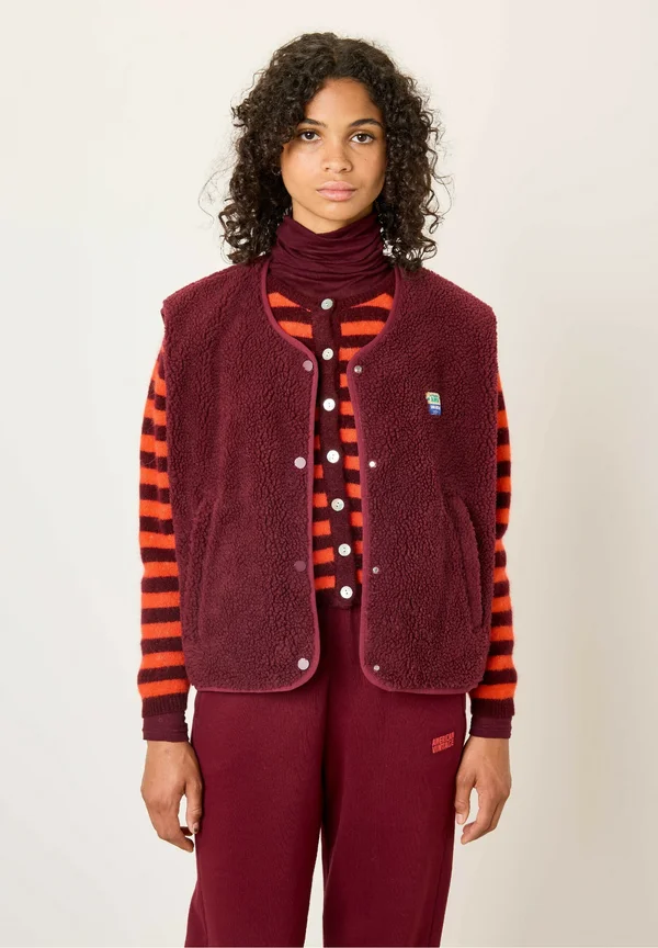 HOKTOWN - Waistcoat - bordeaux chine