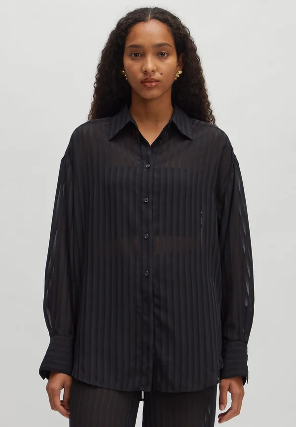 HOLLY - Button-down blouse - schwarz