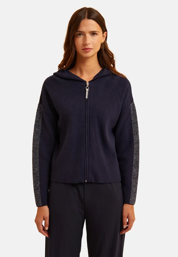 HOODED - Cardigan - navy blue