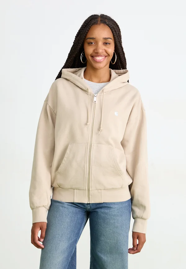 HOODED CASEY JACKET - Zip-up sweatshirt - fleur de sel/silver-coloured