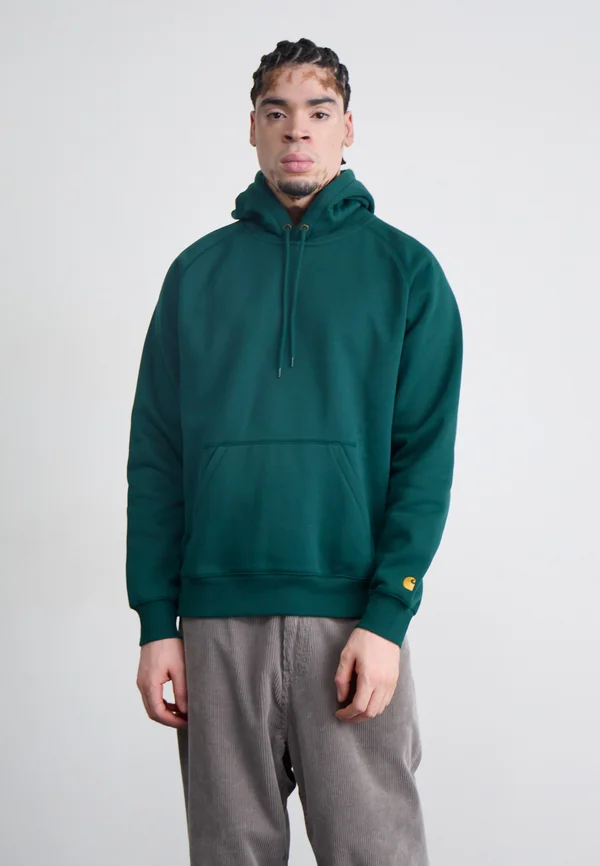 HOODED CHASE - Sweatshirt - dark fir/gold-coloured