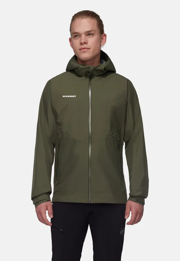 HOODED  - Hardshell jacket - dark marsh