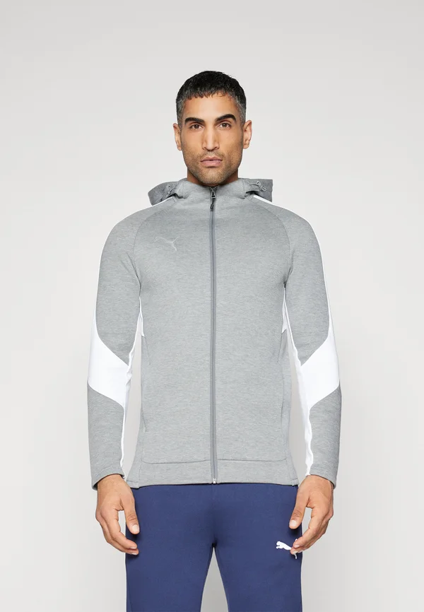 HOODED JACKET - Zip-up sweatshirt - medium gray heather/silver/white
