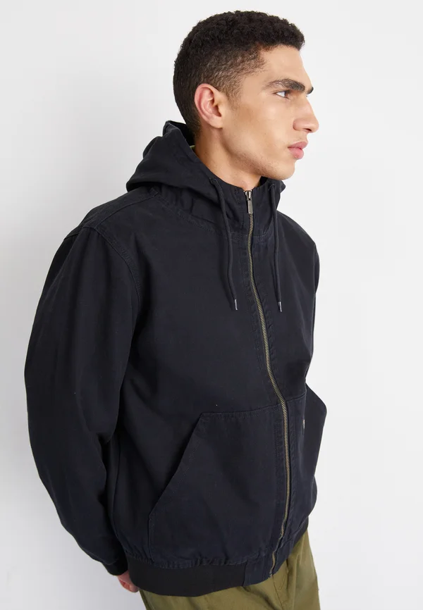 HOODED UNLINED JACKET - Summer jacket - black