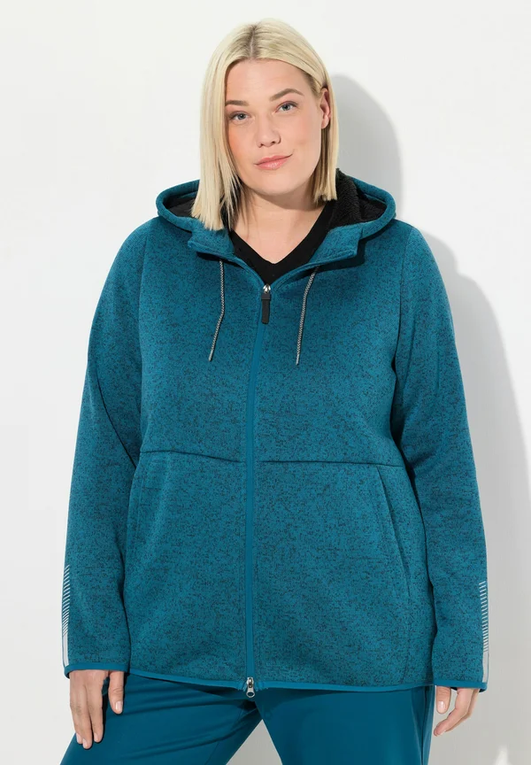 HOODED ZIP FRONT - Cardigan - dark petrol