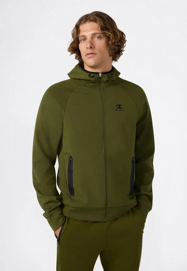 HOODED - Zip-up sweatshirt - khaki
