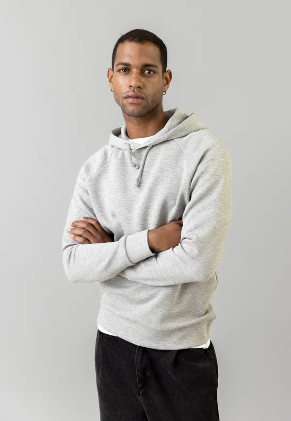 Hoodie - grey melange