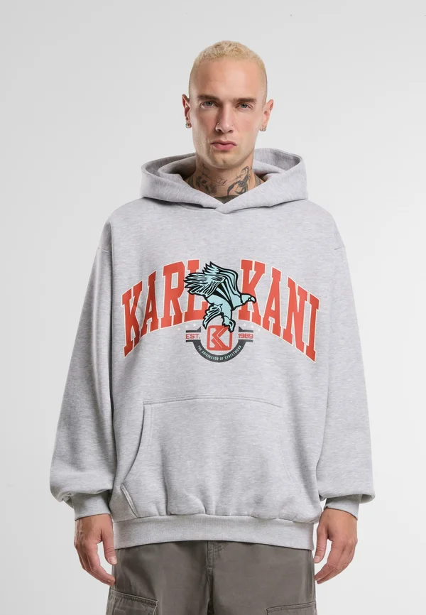 Hoodie - greymelange red