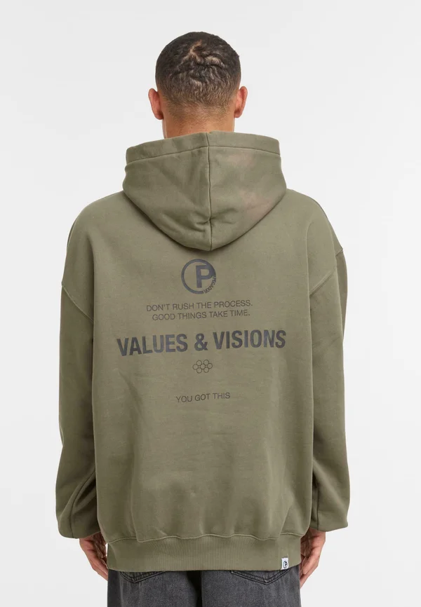 Hoodie - washed faded olive