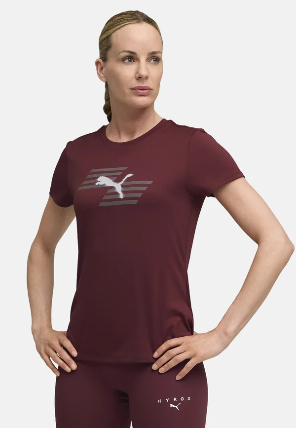 HYROX GRAPHIC - Print T-shirt - ruby shimmer