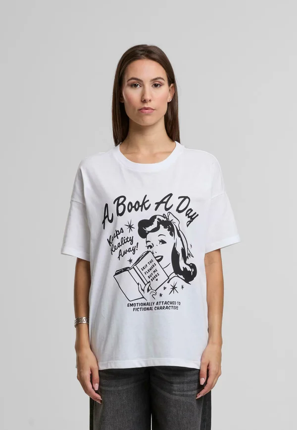 IDA S/S BOOK - Print T-shirt - bright white