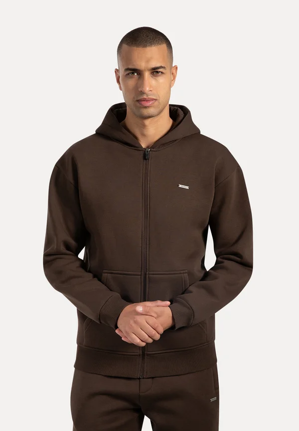 ILYAS BASIC ZIPPER - Zip-up sweatshirt - braun