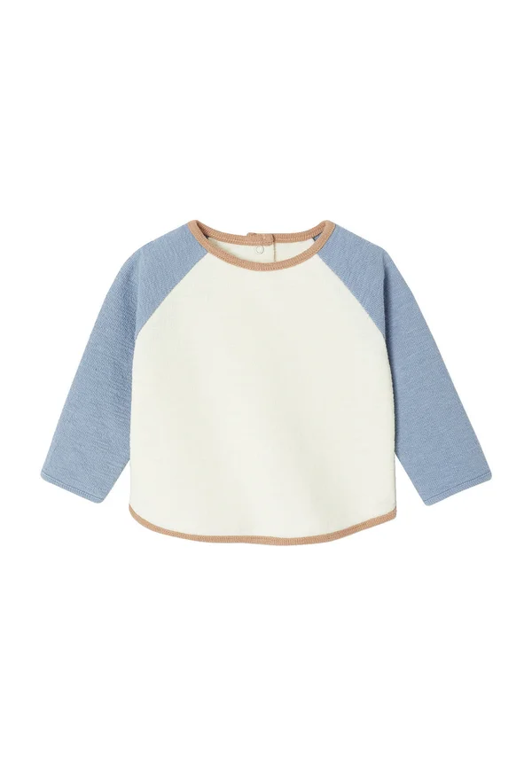 IM COLORBLOCK-STYLE STRUKTUR - Long sleeved top - wollweiß