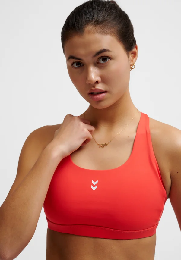 IMPACT STRAP - Medium support sports bra - hibiscus